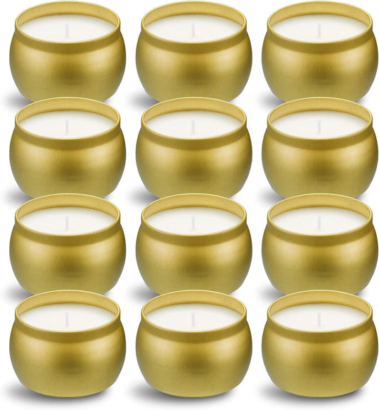 Scented Candles Gift Set, 12 Pack Natural Soy Wax Single tin 4 oz for Family Gatherings, Festive Candles…