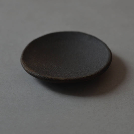 Raw Black Clay Incense Holder Plate