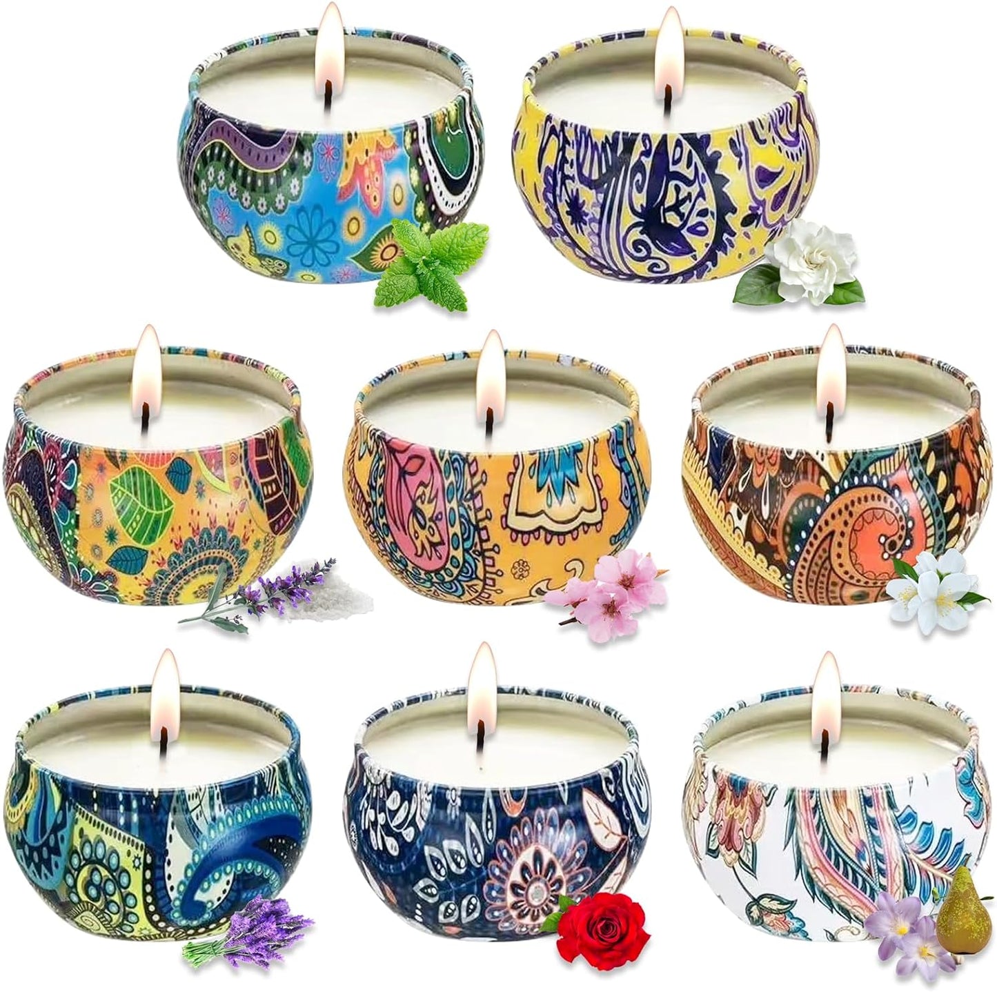 Scented Candles Gifts for Women, Mom, Wife, Girlfriend, 8 Pack Aromatherapy Candles for Home Scented, 160 Hour Long Lasting Soy Wax Candle Sets Gifts for Birthday, Christmas, Mother's Day