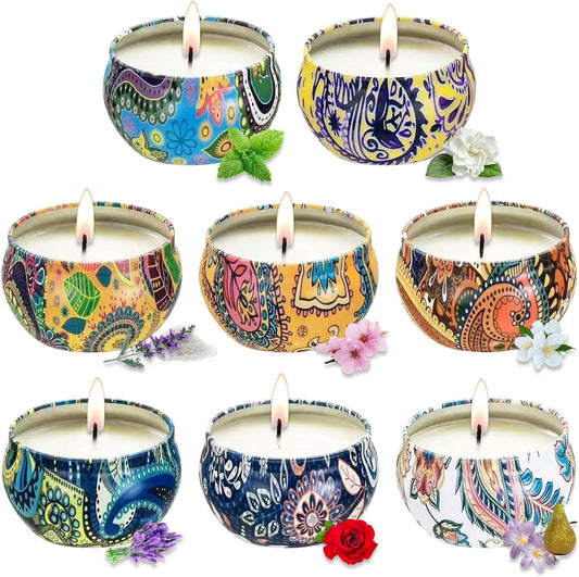 Scented Candles Gifts for Women, Mom, Wife, Girlfriend, 8 Pack Aromatherapy Candles for Home Scented, 160 Hour Long Lasting Soy Wax Candle Sets Gifts for Birthday, Christmas, Mother's Day