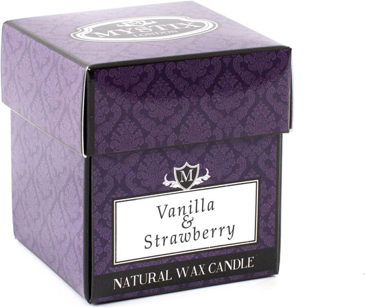 London | Vanilla & Strawberry - Scented Candle Small 8cl | Best Aroma for Home, Kitchen, Living Room and Bathroom | Perfect as a Gift | Reusable Glass Jar