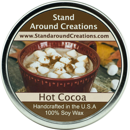 Premium 100% All Natural Soy Wax Aromatherapy Candle - 16oz Tin - Scent: Hot Cocoa - Warm hot Chocolate with Melted Marshmallow Topping
