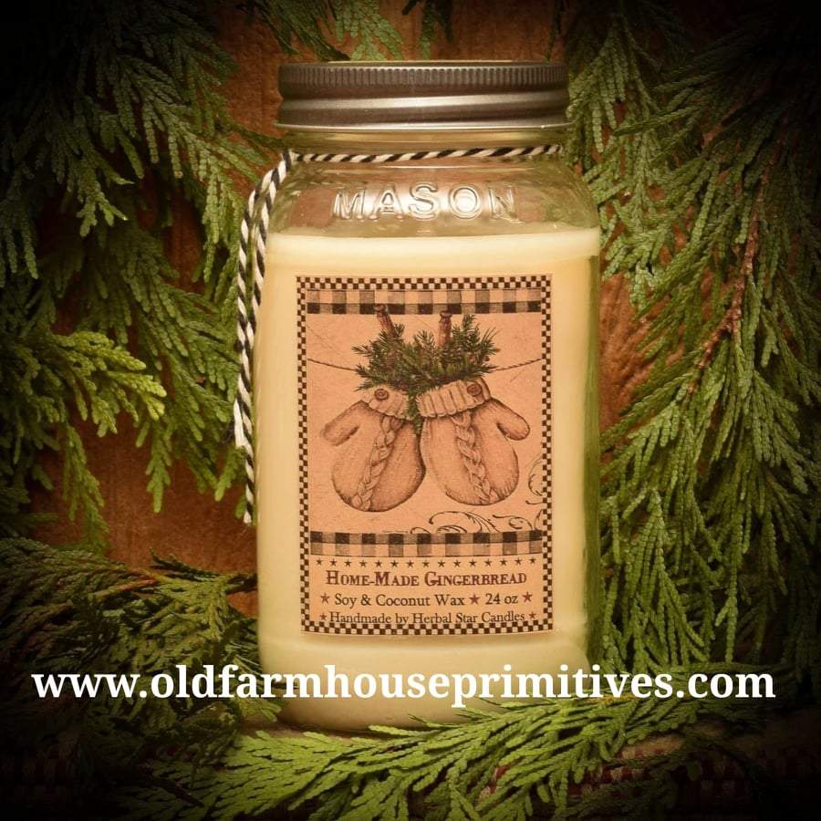 #HSCW32 Gingerbread 100% Soy Blend Candle (Made In USA) 24 oz.