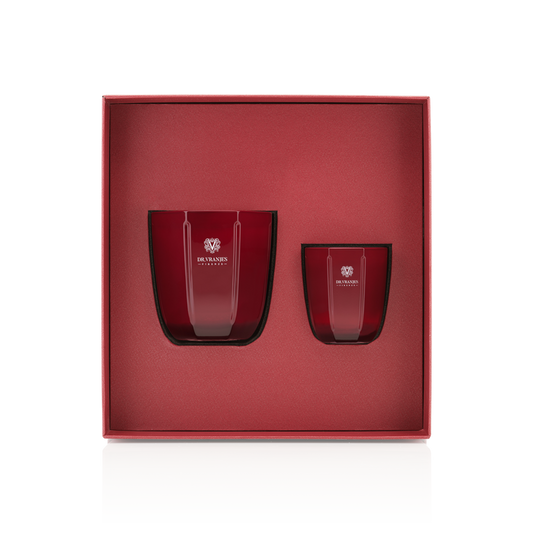 Scented Candles in a Tormalina Vase Gift Set | Rosso Nobile