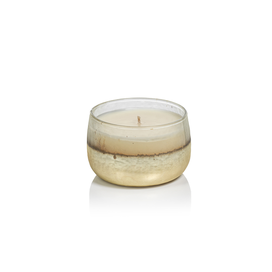 Tonal Metallic Scented Candle Bowl  - White Smoke