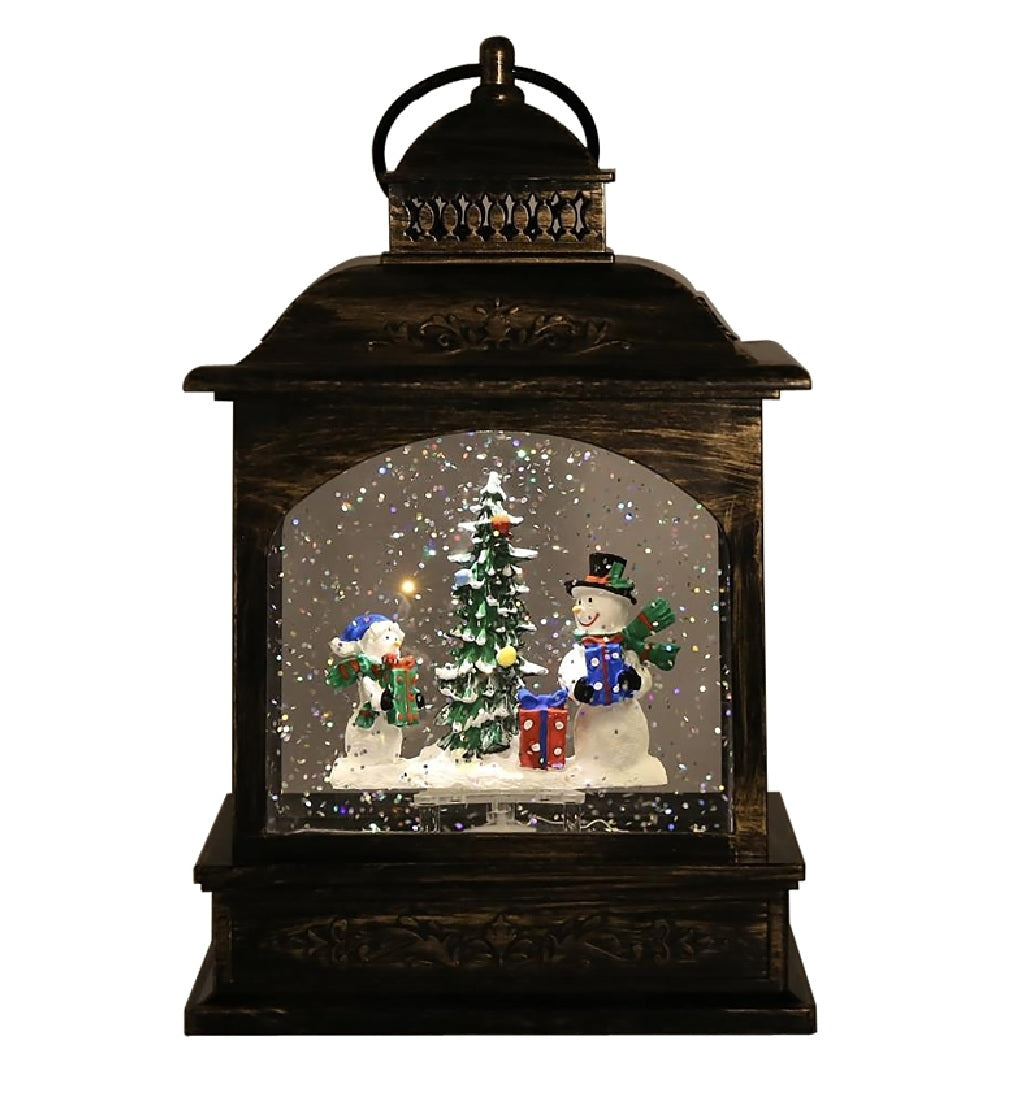 Santas Forest 92703 Christmas Water Lantern with Snowman, Acrylic/Plastic