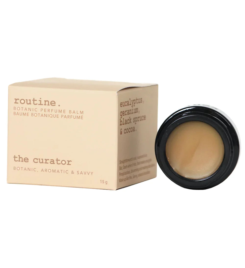 THE CURATOR Botanic Perfume Balm – Eucalyptus, Geranium, Black Spruce & Cocoa