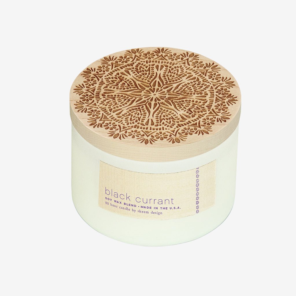 BLACK CURRANT - 3 WICK PRINT BLOCK CANDLE