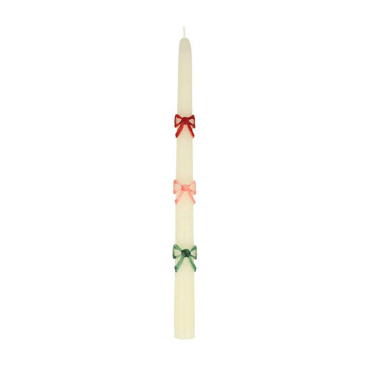 MULTICOLOR BOW TAPER CANDLES