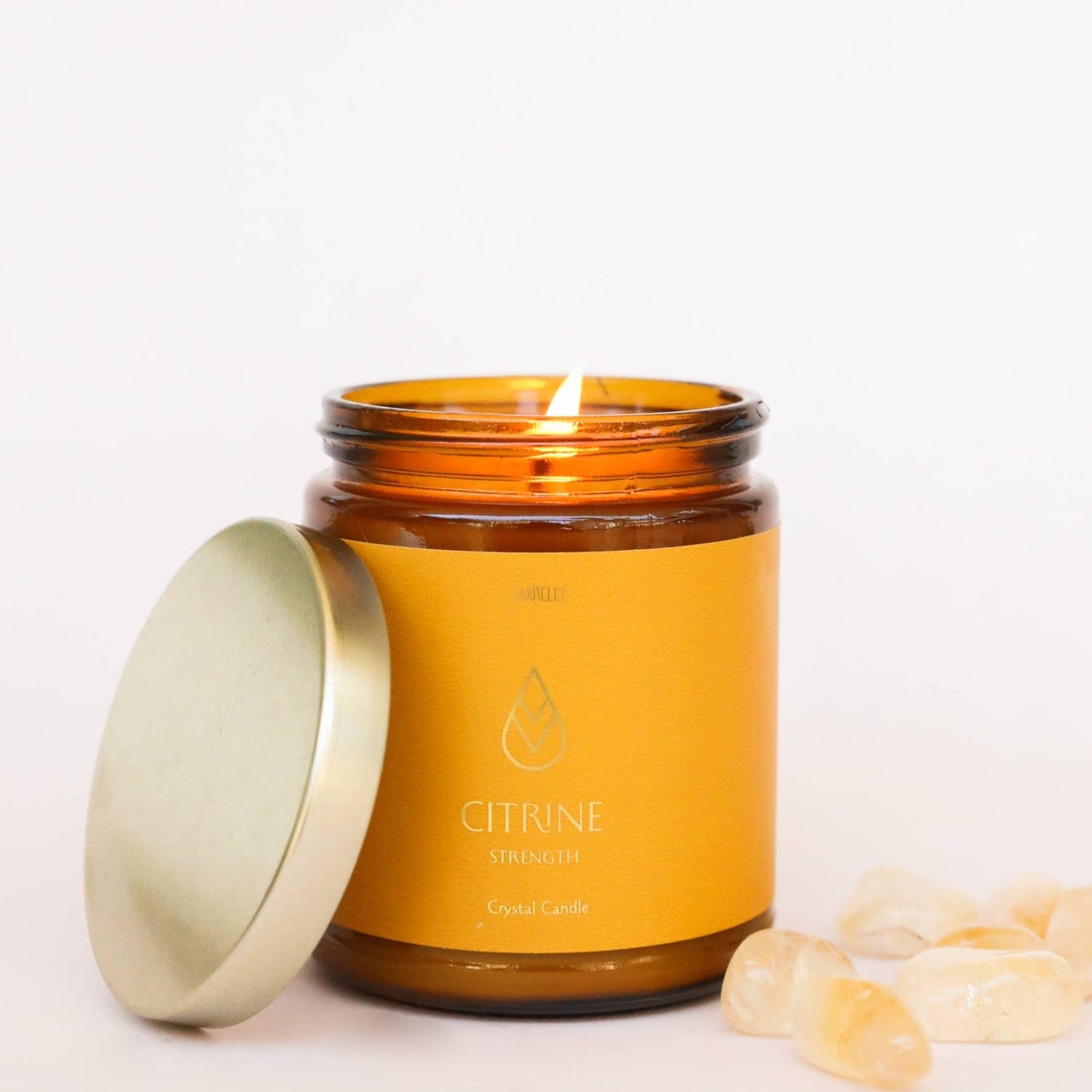 JaxKelly Amber Jar Crystal Candle