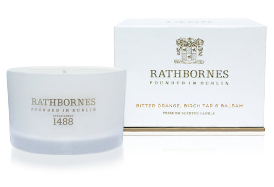 Rathnornes Bitter Orange, Birch Tar & Balsam Scented Luxury Travel Candle Scented Cedar