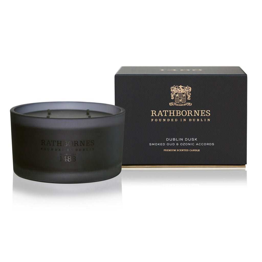 Rathbornes Dublin Dusk Four Wick Luxury Scented Candle | Smoked Oud & Cedar