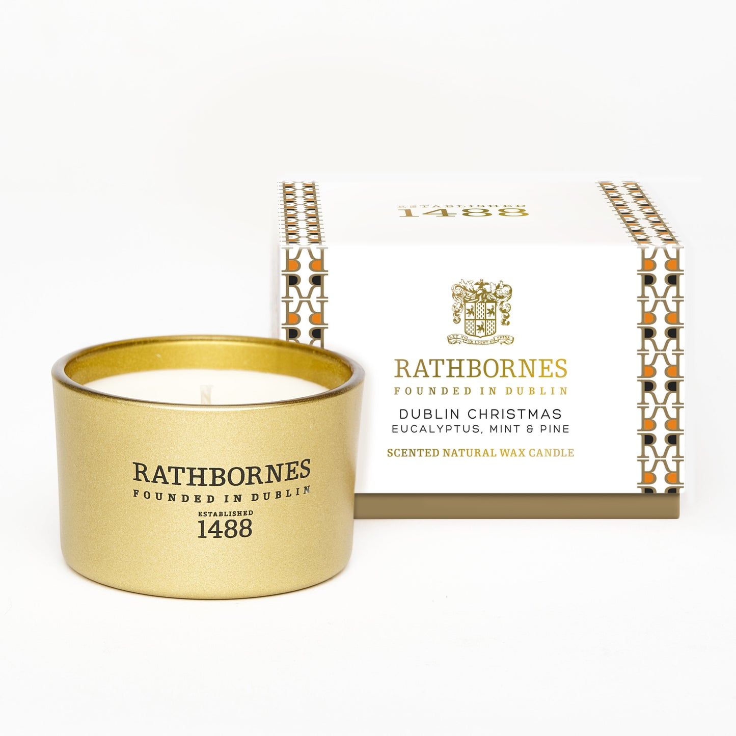Rathbornes Dublin Christmas Scented Luxury Natural Wax Candle | Eucalyptus, Mint &  Pine