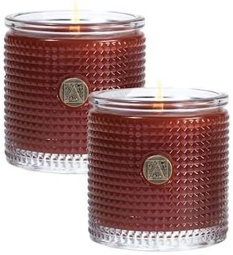 Scented Candle in Textured Glass | Pumpkin Spice | Set of 2