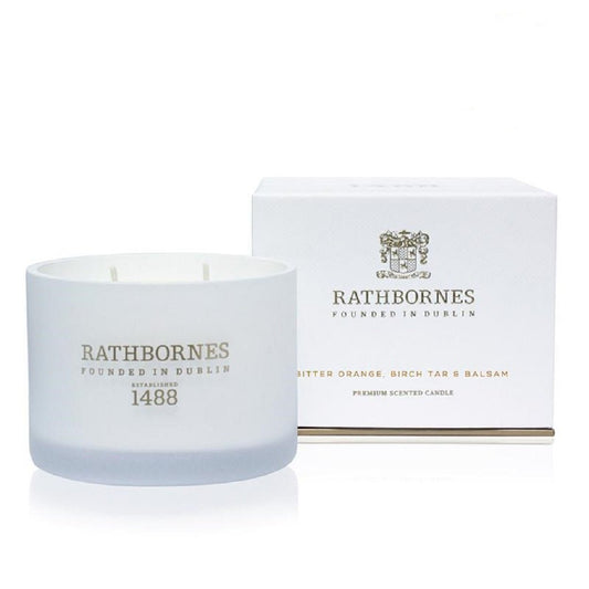 Rathbornes Two Wick Premium Scented Candle | Bitter Orange, Birch Tar and Balsam