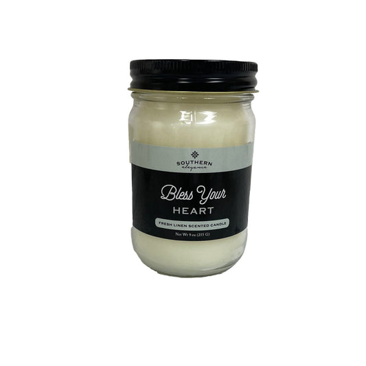 Southern Elegance Candle Co Bless Your Heart 9 oz Candle