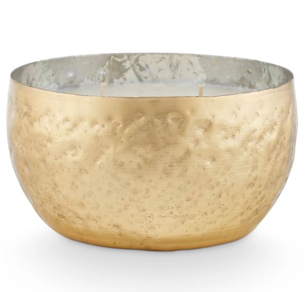 Winter White Large Iced Metal Candle